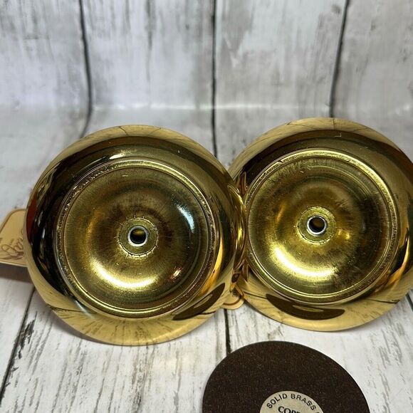 Copper Craft Brass Candlestick Holders Set Of 2 Vintage Made in USA - Picture 6 of 7